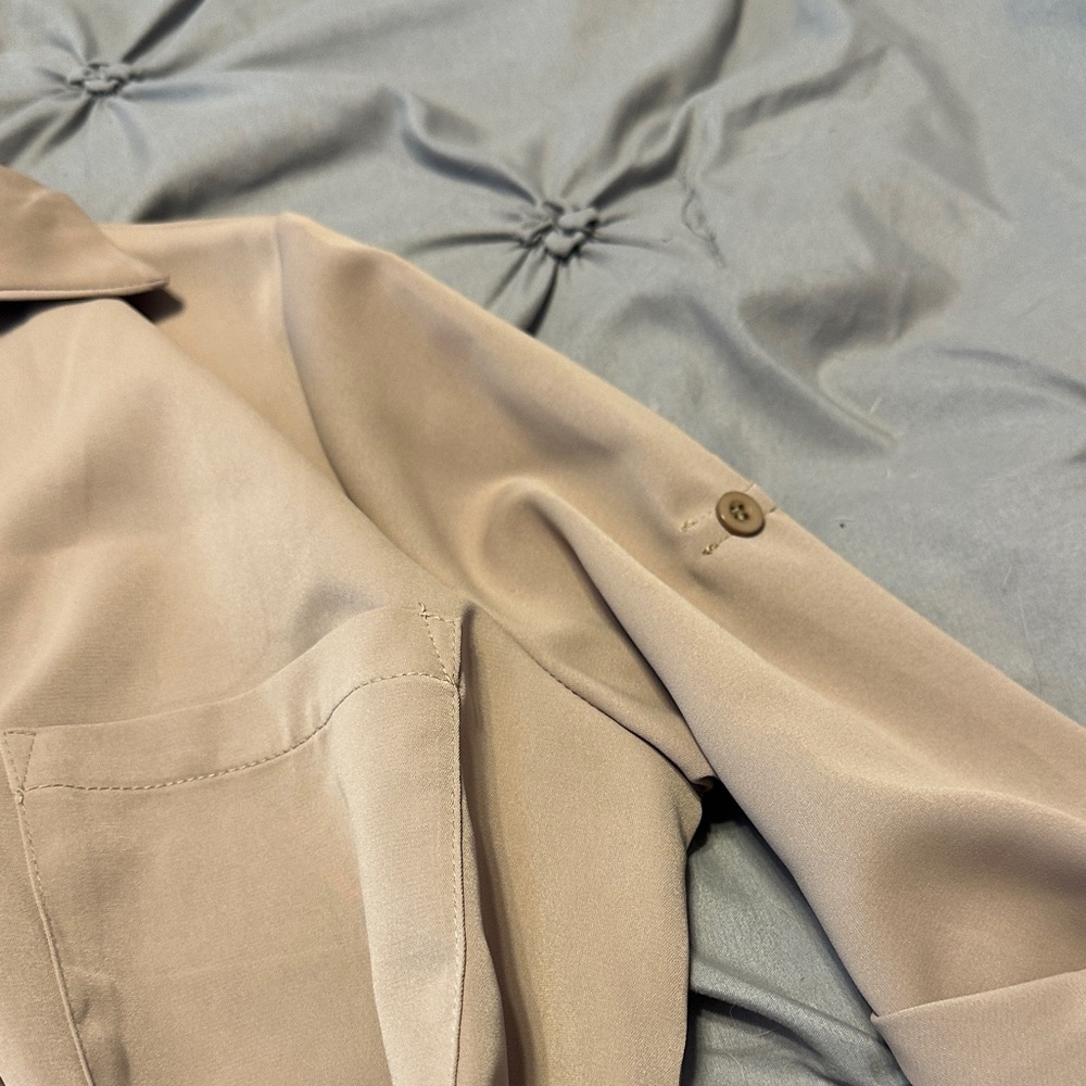 Camel Belted Shirt Dress - Picture 3 of 6